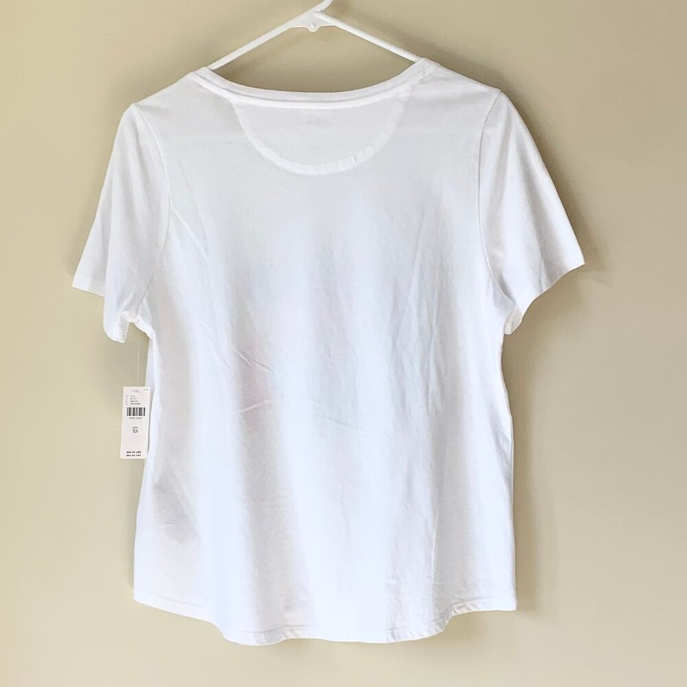 NWT! Anthropologie Maeve White Graphic Tee London-Paris-Milan, Size XS - Picture 4 of 8